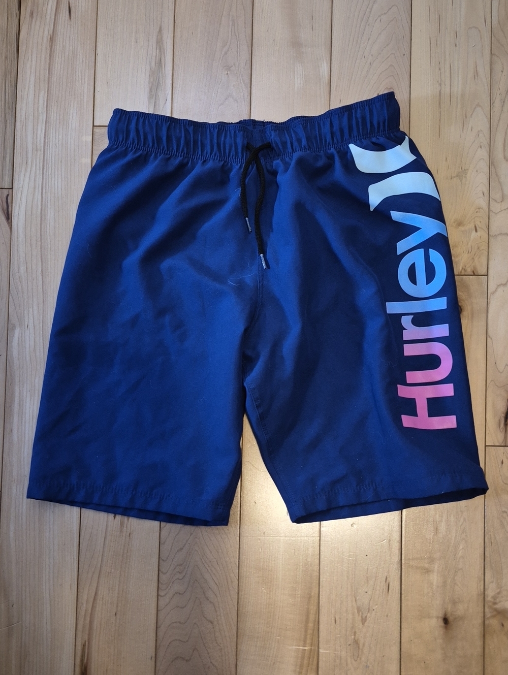 Boys Size 10/12 Hurley Blue Swim Trunks with Gradient Logo